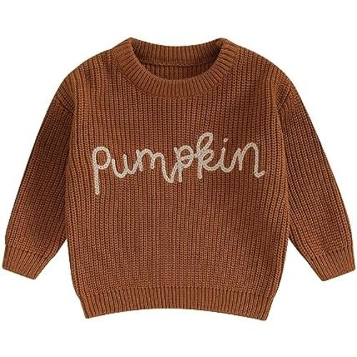 Karwuiio Toddler Baby Girl Boy Knit Sweater Round Neck Long Sleeve Pullover Sweatshirt Fall Winter Clothes