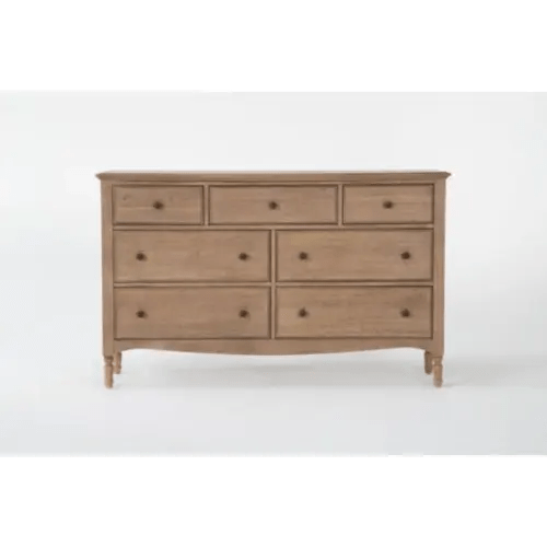 Deliah Natural Wood 38" 7 Drawer Dresser | Solid hardwood
