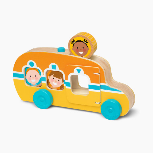 Melissa & Doug GO TOTs Roll & Ride Bus Wooden Pull Toy