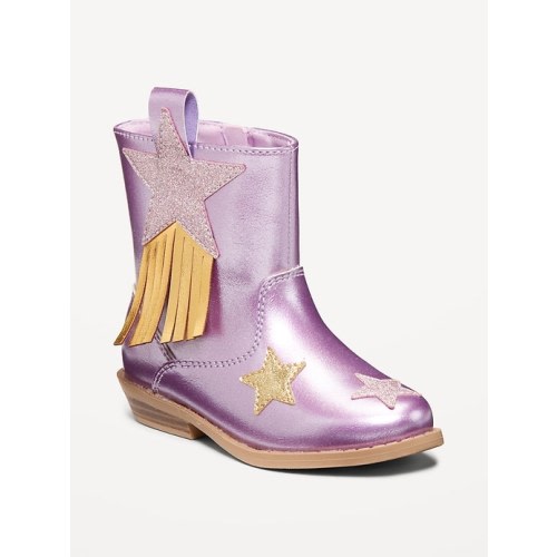 Shiny Side-Zip Western Boots for Toddler Girls | Old Navy