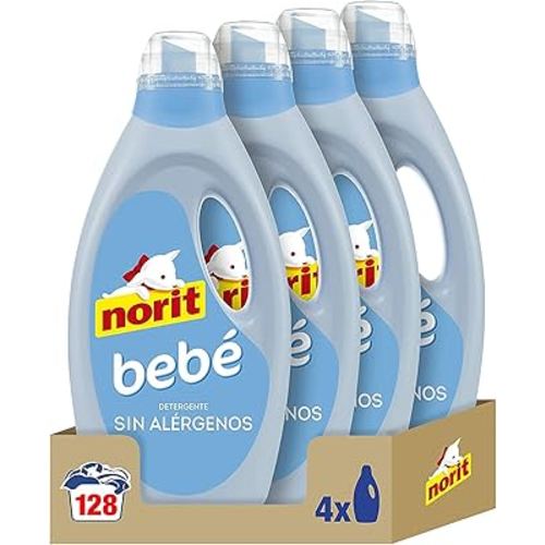 NORIT Bebé - Detergente Líquido para Ropa de Bebé, Pieles Sensibles y Atópicas - Pack de 4 Unidades de 1125 Mililitros, 4500 Mililitros : Amazon.es: Salud y cuidado personal