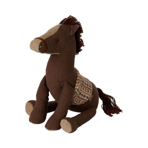 Pony in Brown, Soft Toy Horse with Saddle - Maileg - Maileg USA