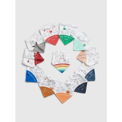 Baby First Favorites Organic Cotton Bib in white, size: One Size