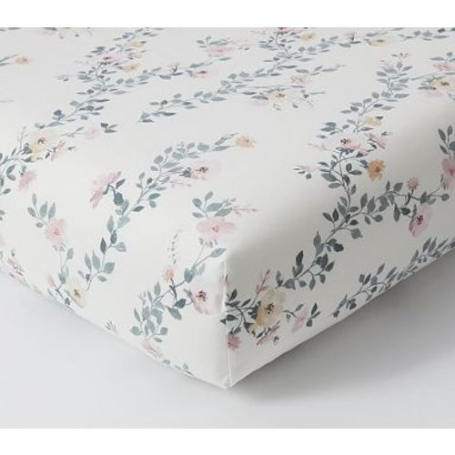 Mischa Blossom Crib Fitted Sheet , Ivory Multi