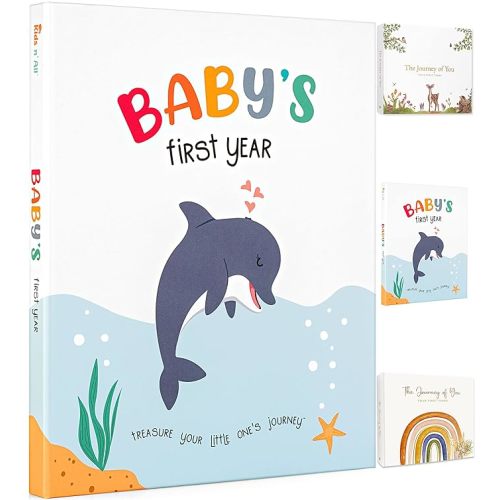 Baby Memory Book for Girl or Boy - First Year Unisex Ocean Keepsake to Log Newborn 1st Milestone - Gender Neutral Sea Photo Album Dairy - Nautical Themed Stuff Journal - Elegant New Parents Baby Gifts - Mystical Ocean