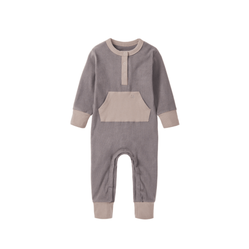 Colorblock Ribbed Romper - Graphite