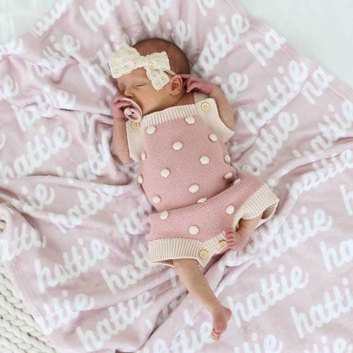 Pastel Neutrals Personalized Color Blanket - Pale Pink