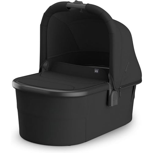 UPPAbaby Bassinet V3 - Compatible with Vista, Cruz, Ridge, Minu Strollers - Overnight Sleep Solution - Mattress, Sheet and Bug Shield Included - Jake (Charcoal/Carbon Frame)