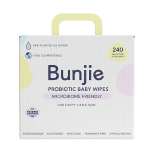 Bunjie Baby Probiotic Baby Wipes | 240 pack