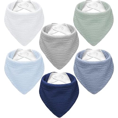 NISXABEBE Muslin Baby Bibs,Soft Triangular Baby Bandana Drool Bibs for Baby Boy Girl,Solid Colors Bib for Drooling Teething