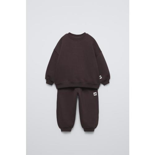 LABEL SWEATSHIRT AND JOGGERS MATCHING SET - Green | ZARA United States
