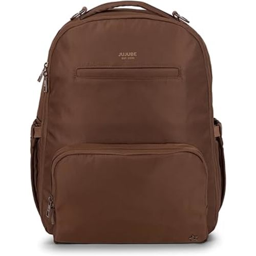 JuJuBe Classic Diaper Bag Backpack with Portable Changing Pad, Baby Stroller Straps, Large Travel Backpack for Boy or Girl, For Carrying Baby Bottles, Wipes, Diapers, Pacifiers, Espresso