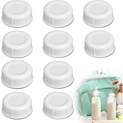 10pcs Narrow Baby Bottle Caps Compatible with Dr Brown's, Medela, Ameda Bottles Travel and Storage Baby Bottle Lids for Natural Flow and Options Natural Flow Cap Replace for Narrow-Neck Bottle (White)