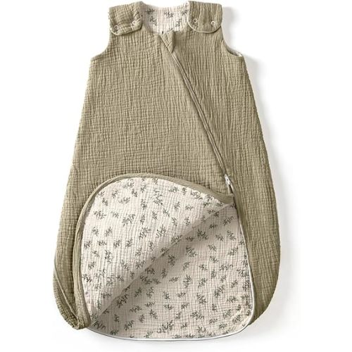 lulumoon Sleep Sack Muslin for Baby: Cotton Wearable Blanket for 3-9 Months - Soft Lightweight Ideal for Nursery Lounge Nighttime Naptime