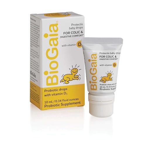 BioGaia Protectis Baby Probiotic Drops | Colic & Gas Relief + Vitamin D | Safe for Newborns | Ease Crying, Fussing, Colic, Gas, Spit-ups & Constipation | No Dairy, Soy & Gluten | 50 Day Supply | 10mL