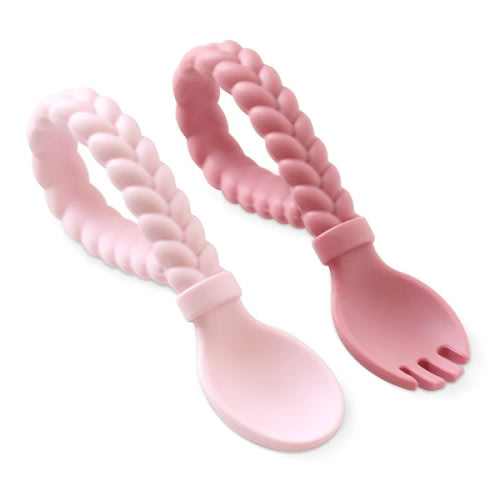 Baby Utensils: Sweetie Spoons™ Silicone Fork & Spoon Set | Itzy Ritzy®