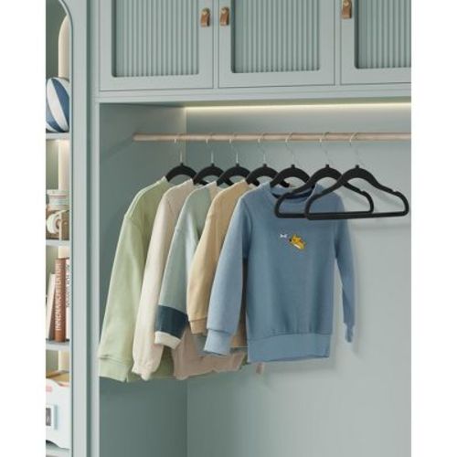 SONGMICS Baby Hangers 50 Pack, Kids Hangers for Closet, Swivel Hooks, Space-Saving Clothes Hangers, Velvet Hangers for Nursery, Non-Slip, Cloud White