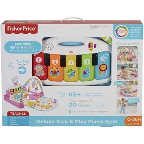 Fisher-Price Deluxe Kick & Play Removable Piano Gym, Pink