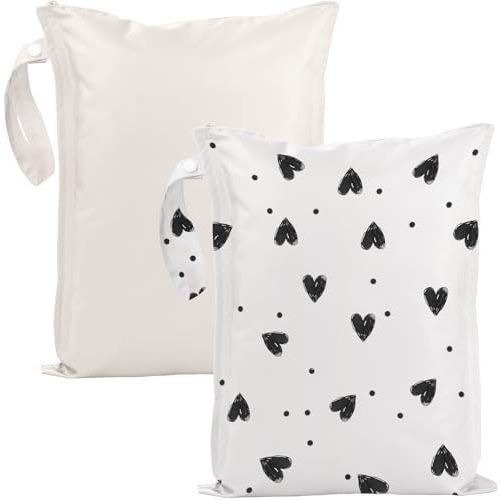 Bolsa húmeda para traje de baño - Paquete de 2 bolsas impermeables para ropa - Bolsas de pañales para bebé - Bolsas de viaje para lavandería - Artículos esenciales de playa para bebés
