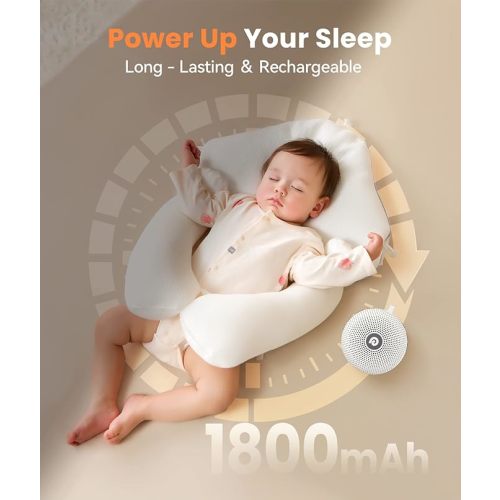 Dreamegg White Noise Machine - Portable Sound Machine for Baby Adult, Features Powerful Battery, 21 Soothing Sound, Noise Canceling for Office & Sleeping, Sound Therapy for Home, Travel, Registry Gift - Classic White