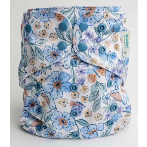 Floral: Essentials Pocket Cloth Diaper with Athletic Wicking Jersey, Grows with your Baby