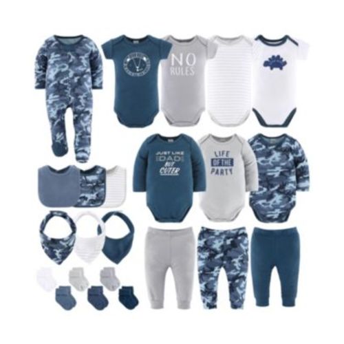 Baby Boys Layette Gift Set Boys, Blue Camo, 23 Essential Pieces, Blue