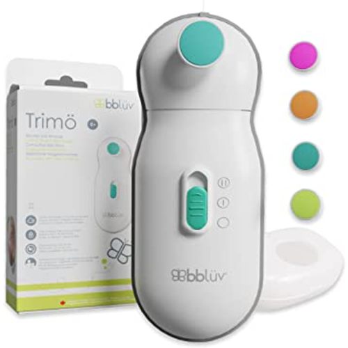 bblüv - Trimö - Electric Nail Clippers for Newborn Baby up to Toddler (0 to 12 Months+) - 2 Speed Switch, Gentle and Quiet Fingernail and Toenail Clippers - Carrying Case Included