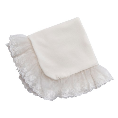 Haute Baby Anna Corinne Baby Girl Receiving Blanket Infant Newborn - White