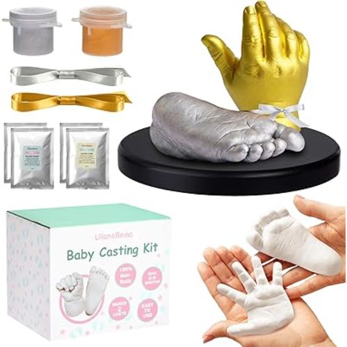 Lilian&Gema Baby Casting Kit Hands and Feet, Newborn Keepsake Foot Hand Mold Kit, Plaster Hand Mold Casting Kit for Babies 0-6 Months, Perfect for First Birthday, New Mom Baby Christmas Gift