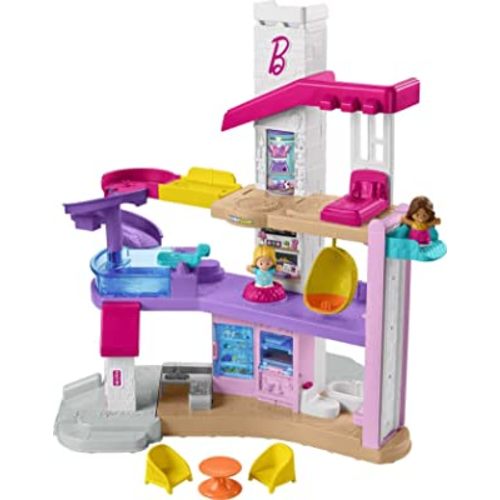 Fisher-Price Little People Barbie Toddler Playset Little DreamHouse with Music & Lights plus Figures & Accessories for Ages 18+ Months