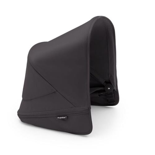 Bugaboo Donkey 5 Sun Canopy with UPF 50 Sun Protection Treatment and Peekaboo Panel, Midnight Black