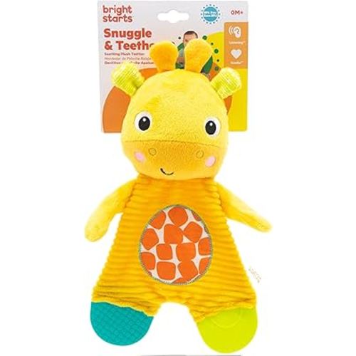 Bright Starts Snuggle & Teethe BPA-free Crinkle Teething Plush Baby Toy - Giraffe