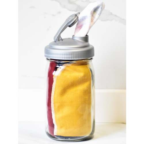 Mason Jar Wide Mouth Lid - Wet Wipe Dispenser, Shake, Pour, & Store! – Ks Got You Covered