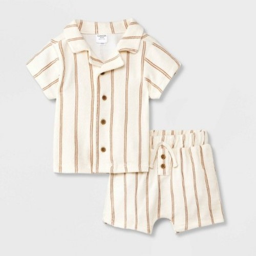 Grayson Mini Baby Boys' Striped Top & Bottom Set - Off-White, Size: Infant6-9M