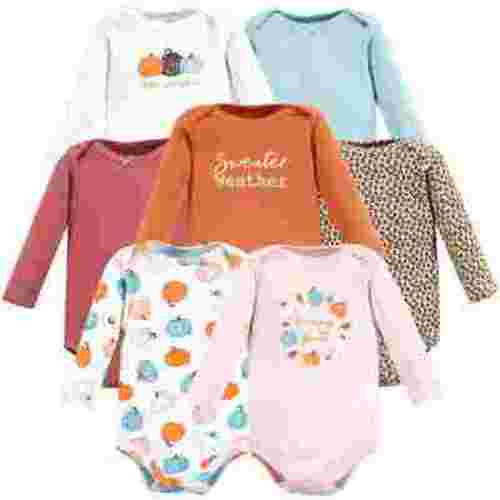 Hudson Baby Cotton Long-Sleeve Bodysuits, 7-Pack, Preemie-24 Months