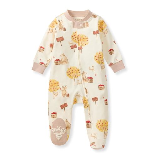 Burt's Bees Baby Baby Girls Pajamas, Zip Front Non-Slip Footed Sleeper Pjs, 100% Organic Cotton