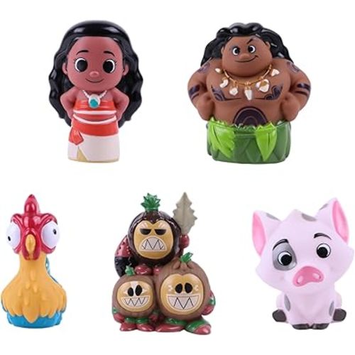 Disney Moana - 5 Piece Jumbo Squirter Bucket - Bath Toys for Baby and Toddlers - Includes Organizer Bucket - Store Bath Time Water Toys