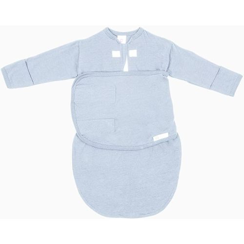 (0-3M - Sky Blue) embe Baby Sleep Aid Sleeper Sack for Babie | Swaddle With Fold Over Mittens Attached | No Scratch Sleeves Baby