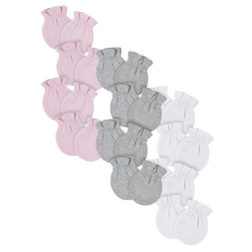 Gerber Baby Boy or Girl Gender Neutral No Scratch Mittens, 12-Pack, (0-3 Months)