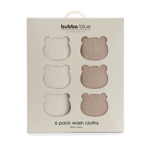 Bubba Blue Sundae Face Washer 6 Pack Chestnut