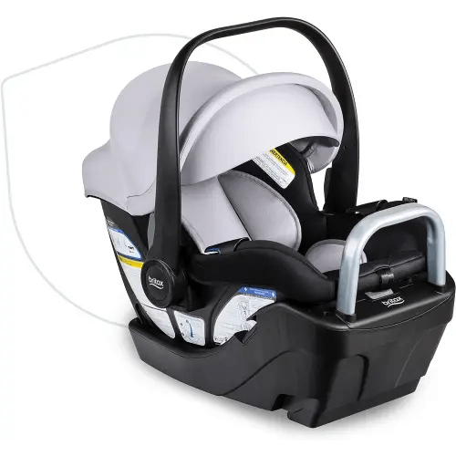 Britax Willow S Infant Car Seat with Alpine Base, ClickTight Technology, Rear Facing Car Seat with RightSize System, Glacier Onyx