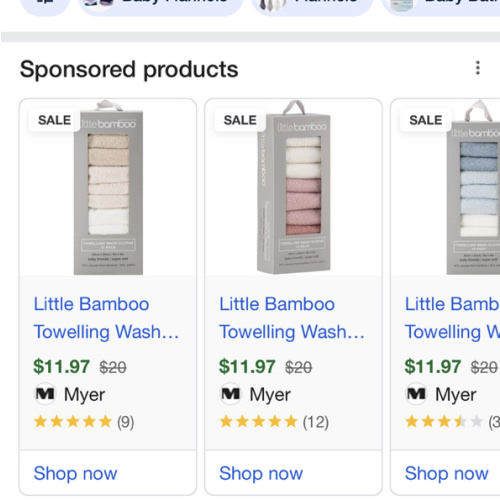 Towelling Wash cloths