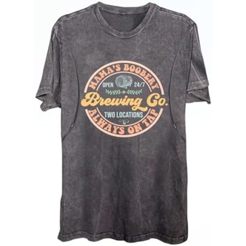Comfort Breastfeeding Shirts for Women Zip Nursing Tops Causal Distressed Acid Washed Maternity Tees