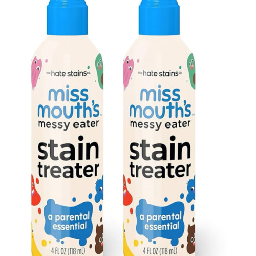 Miss Mouth's Messy Eater Stain Treater Spray - 4oz 2 Pack Stain Remover - Newborn & Baby Essentials - No Dry Cleaning Food, Grease, Coffee Off Laundry, Underwear, Fabric