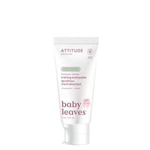 ATTITUDE Fluoride-Free Training Toothpaste for Babies & Toddlers, EWG Verified, Strawberry Flavor, Plant & Mineral-Based, Vegan & Cruelty-Free, 2.6 Oz