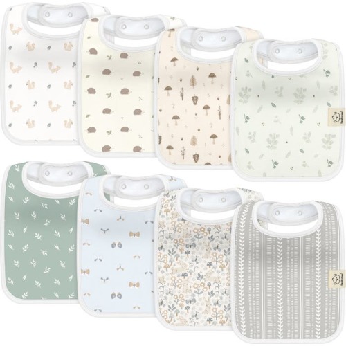 KeaBabies 8-Pack Coast Drool Bibs, Prairie