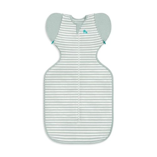 Love to Dream Transition Bag 0.2T Stretch Cotton Medium (6-8.5kg) Stage 2, Soft & Breathable, Lightweight for Comfortable Sleep, Ideal for Newborns, Stripe Print, Olive