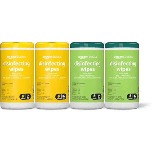 Amazon Basics Disinfecting Wipes, 340 Count (4 Packs of 85)