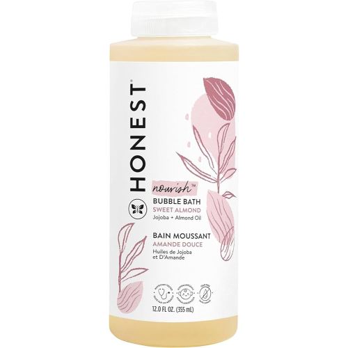 The Honest Company Foaming Bubble Bath | Gentle for Baby | Naturally Derived, Tear-free, Hypoallergenic | Sweet Almond Nourish, 12 fl oz