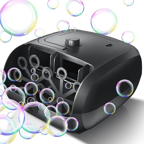 Bubble Machine - 16 Wands 8000+ Bubbles/min Bubble Machine for Kids and Toddlers - 14.2oz Large Capacity Bubble Blower - Automatic Bubble Maker - Bubble Toys for Parties, Wedding, Birthday